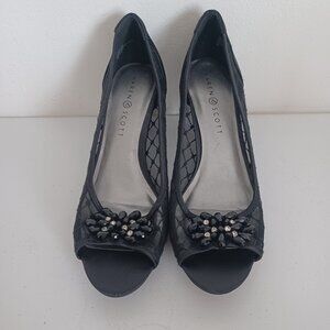 Karen Scott Womens Maralyn Peep Toe Rhinestone Evening Pumps Size 9.5 NWOB